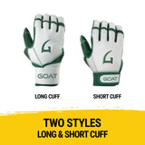 Origin Series Short Cuff White and Green Batting Gloves