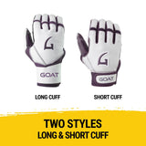Origin Series Short Cuff White and Purple Batting Gloves