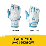 Origin Series Short Cuff White and Electric Blue Batting Gloves