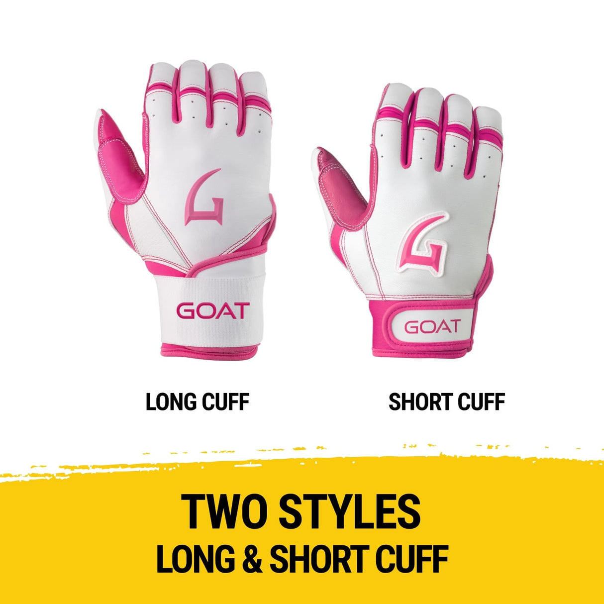 Origin Series Short Cuff White and Pink Batting Gloves