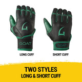 Origin Series Short Cuff Black and Green Batting Gloves