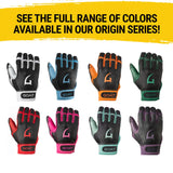 Origin Series Short Cuff Black and Orange Batting Gloves
