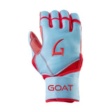 Legacy Series Long Cuff Electric Blue and Red Batting Gloves