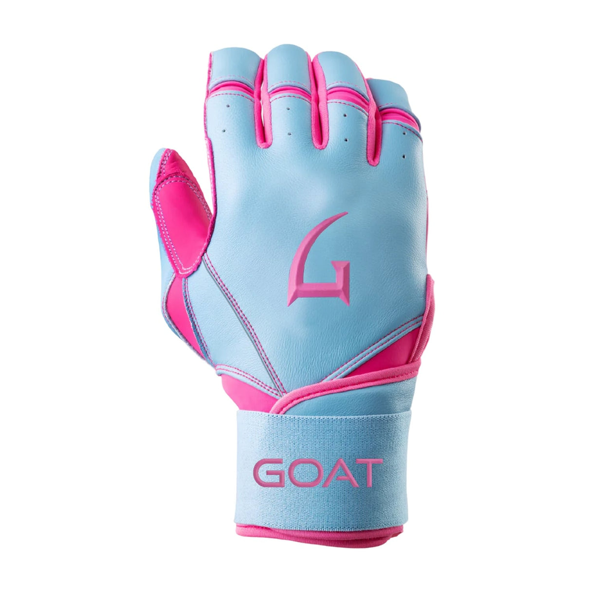 Legacy Series Long Cuff Electric Blue and Pink Batting Gloves
