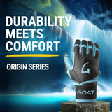 Origin Series Long Cuff Black and Electric Blue Batting Gloves