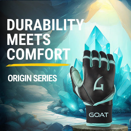 Origin Series Long Cuff Black and Mint Batting Gloves