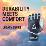 Legacy Series Long Cuff Navy Blue and Powder Blue Batting Gloves