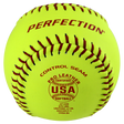 Top-of-the-line game softball with a specially designed leather cover for better feel and grip. Raised seams give the pitcher maximum control. Poly core center.