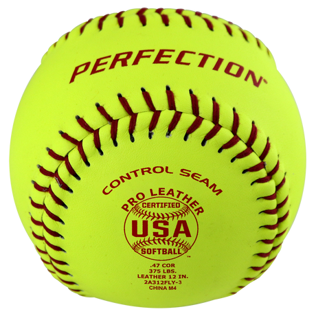 Top-of-the-line game softball with a specially designed leather cover for better feel and grip. Raised seams give the pitcher maximum control. Poly core center.