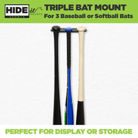 HIDEit Triple Bat | Universal Baseball Bat Mount