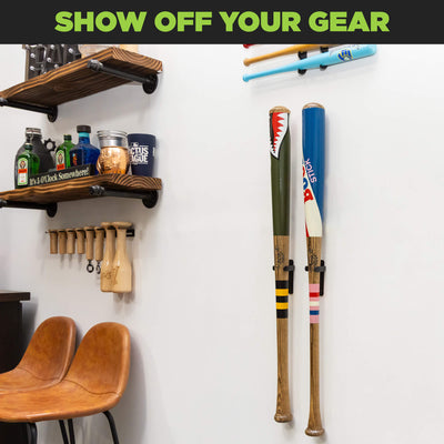 HIDEit VBat Pro | Vertical Baseball Bat Wall Mount - BACKORDERED UNTIL 9/01/26 - ALL ORDER ITEMS WILL SHIP AT ONCE