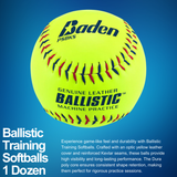 Ballistic Pitching Machine Softballs - 1 Dozen