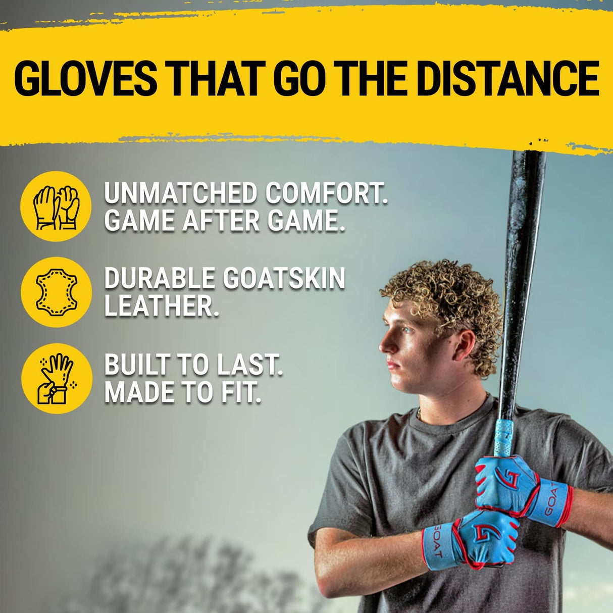 Legacy Series Long Cuff Electric Blue and Red Batting Gloves