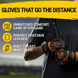 Origin Series Long Cuff Black and Orange Batting Gloves