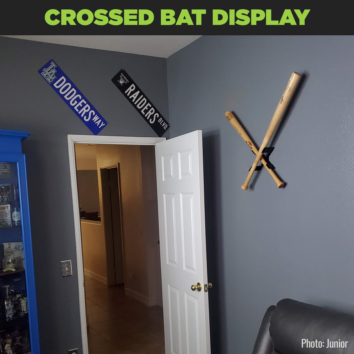 HIDEit XBat | Crossed Baseball Bat Mount