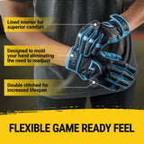 Origin Series Long Cuff Black and Electric Blue Batting Gloves