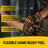 Origin Series Long Cuff Black and Orange Batting Gloves