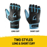 Origin Series Long Cuff Black and Electric Blue Batting Gloves