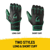 Origin Series Long Cuff Black and Green Batting Gloves
