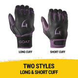 Origin Series Long Cuff Black and Purple Batting Gloves