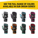 Origin Series Long Cuff Black and White Batting Gloves