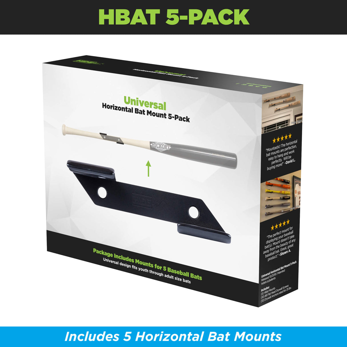 HIDEit HBat | Horizontal Baseball Bat Mount