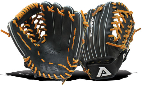 Akadema Professional fielder's mitt in black with leather color laces