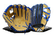 Akadema Steerhide fielder's mitt in beige and black with blue laces