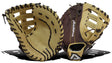 Akadema Steerhide first base mitt in beige and brown