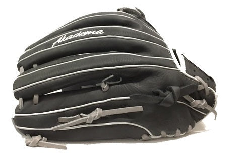 Akadema Professional fielder’s mitt in black and grey, pinky side view