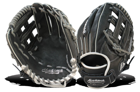 Akadema fielder's mitt in black and grey