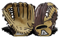 Akadema Steerhide fielder's mitt in beige and brown