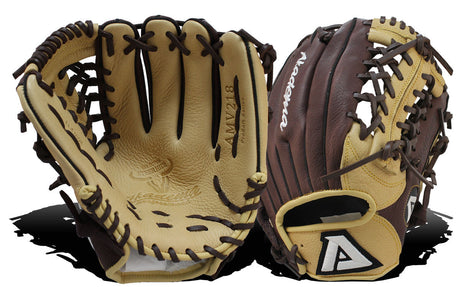 Akadema Steerhide fielder's mitt in beige and brown