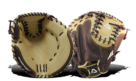 Akadema first base mitt in beige and brown