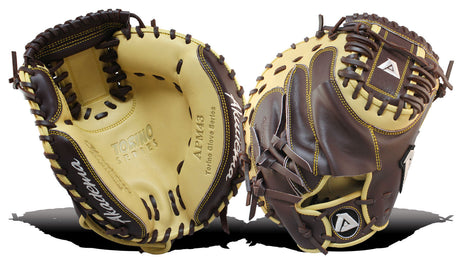 Akadema first base mitt in beige and brown