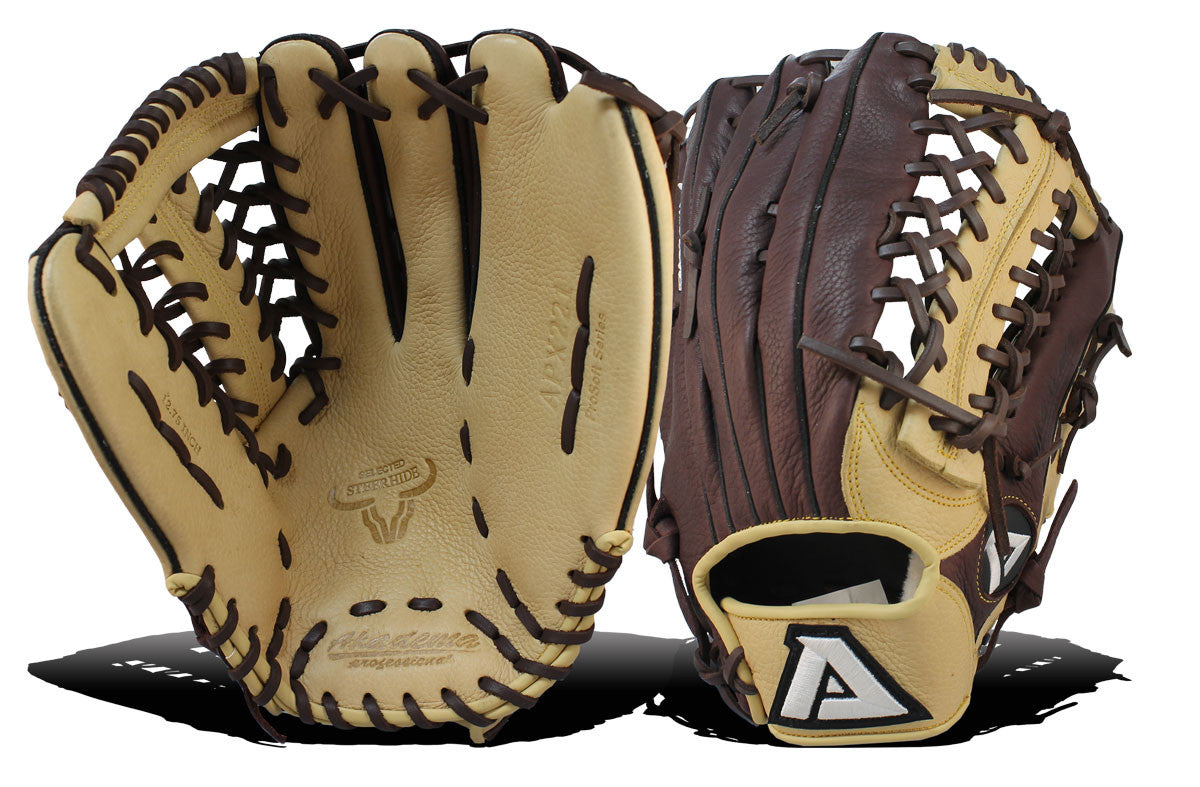 Akadema Steerhide fielder’s mit in beige and brown