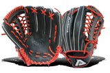 Akadema Torino fielder's mitt in black with red laces