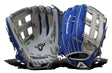 Akadema Steerhide fielder's mitt in grey and blue