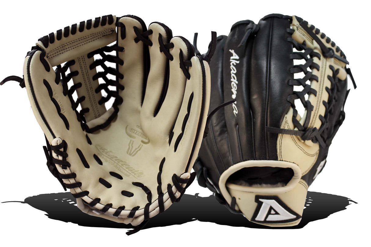 The Akadema ASF 418 (11.5") Glove features ProSoft Select leather, modified-trap web, and medium-deep pocket. Ideal for infield and pitcher positions