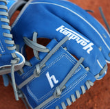 Yardley Blue and Gray glove from a double-x i-web view