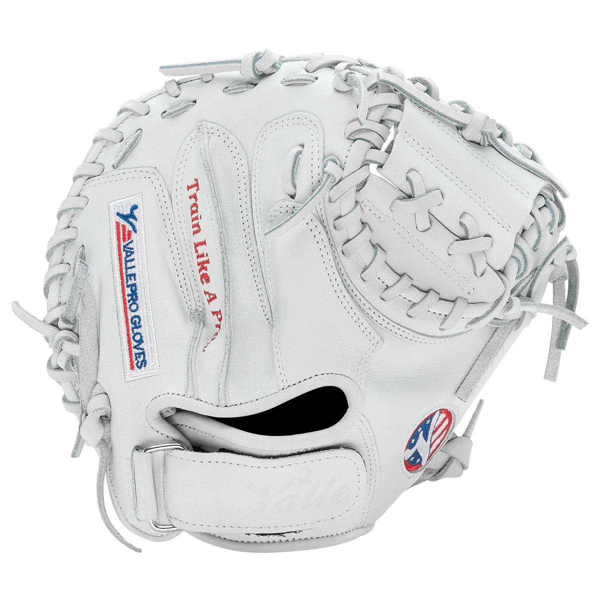 Valle Pro Series training glove, catcher’s mitt, back view