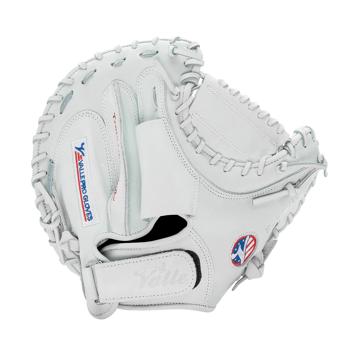 Valle Pro Series training glove, catcher’s mitt, back view