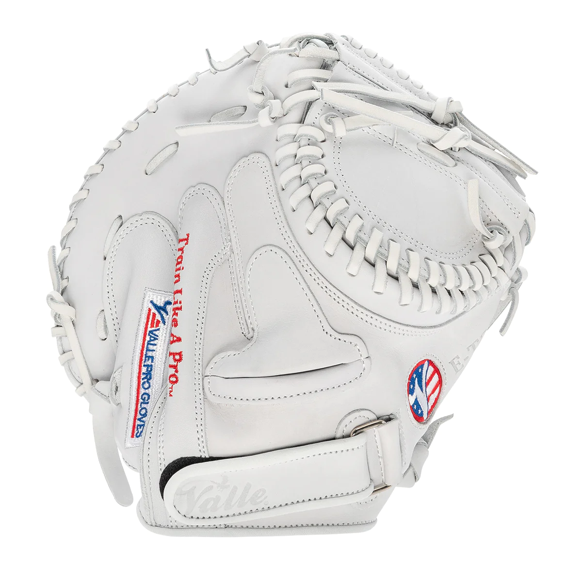 Valle Pro Series training glove, catcher’s mitt, back view