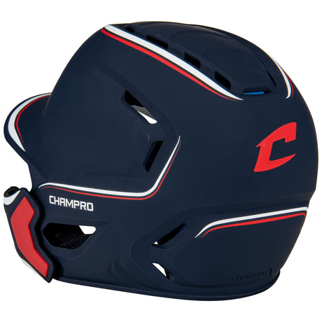 Batting Helmet with Jaw Guard - Two Tone Matte