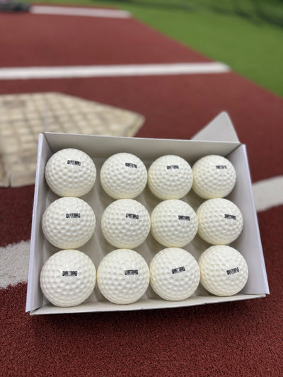 Dirtbag Development Dimple Bash Balls – Seamless Foam Pitching Machine Baseballs