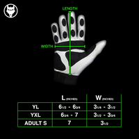 VukGripz Select 2.0 batting gloves youth sizing chart