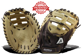 Akadema Torino first base mitt in beige and brown
