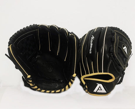 Akadema fielder's glove in black with beige accents