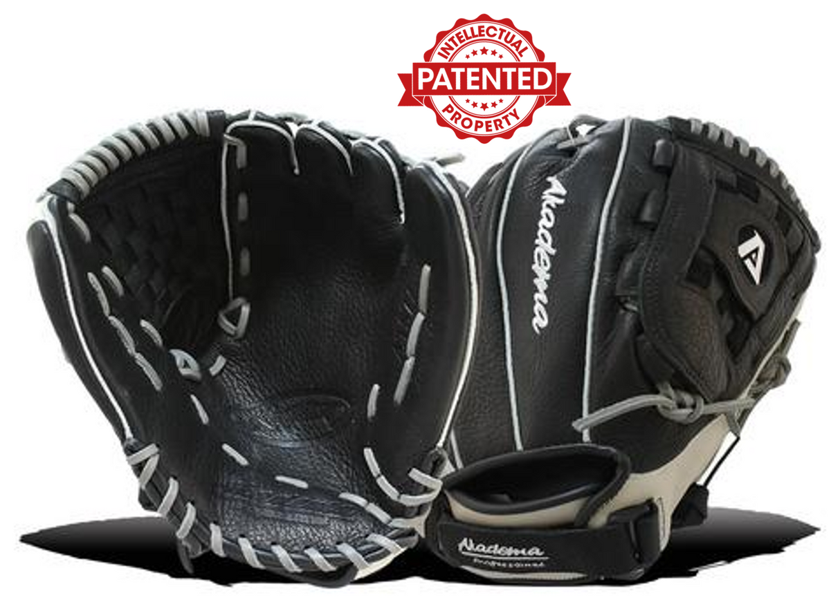 Akadema fielder's mitt in black and grey