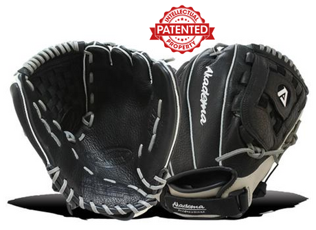 Akadema fielder's mitt in black and grey